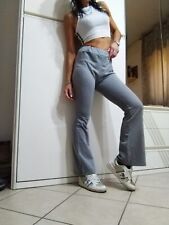 Pantaloni Donna vita Alta Zampa Grigio Tuta Nuovo