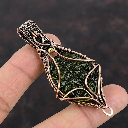 Moldavite gemma filo avvolto - moldavite,