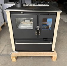 Verso Cs 7.7 kW - Stufa a Legna con Forno Inox, Pannelli Avorio, Piastra
