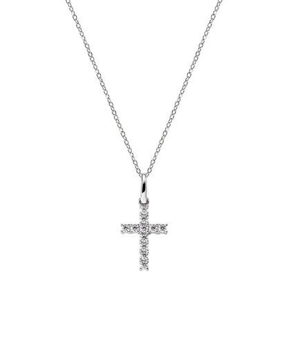 Collana croce zirconi bianchi - collana,