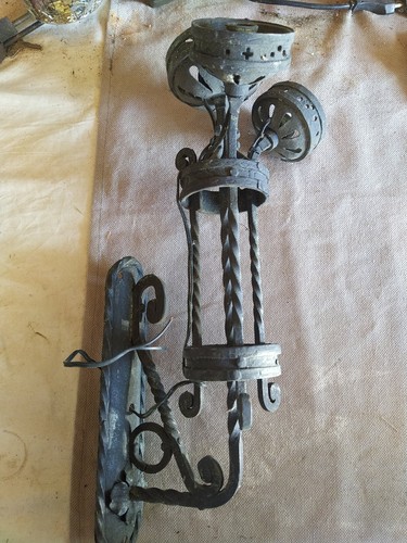 Lampada liberty ferro battuto - lampada,