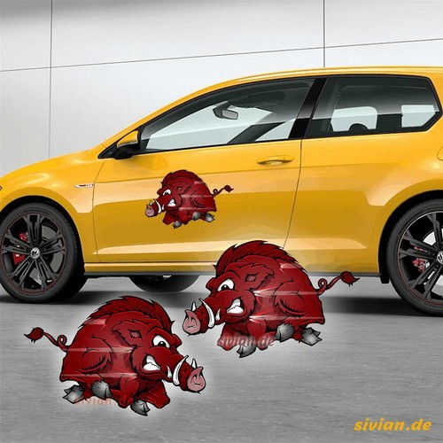 Rasende cinghiale auto adesivo - rasende,