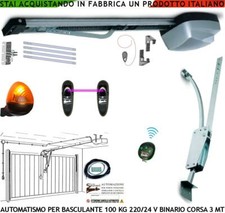 BASCULANTE 100 KG ARCHETTO KIT AUTOMATISMO SOFFITTO MOTORE 220/24 V RADIOC FARO