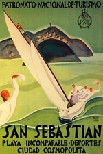 Barca a vela barca San Sebastian viaggio Spagna spagnolo poster vintage repro GRATIS S/H