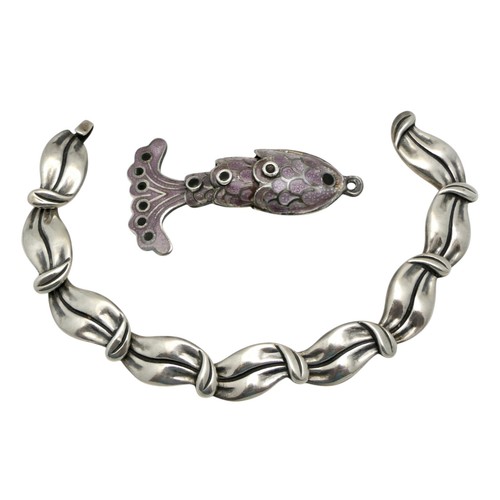 Ciondolo pesce smaltato