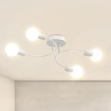NIUNIAJ Lampadario Soggiorno Industriale,4 Luci Plafoniera Soffitto Vintage E27,