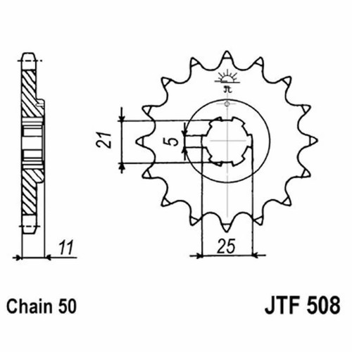 Jtf508 pignone 14 denti - pignone,