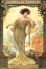 Poster Manifesto Locandina Pubblicità Champagne Pommery Stampa Vintage 32x47 Cm.