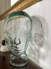 Scultura di Testa in Vetro Manichino Espositore Vetrina Vintage