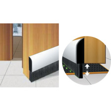 1 mt sottoporta paraspifferi in alluminio con spazzola flessibile bianco