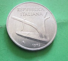 Repubblica Italiana (1946 - 2001) : 10 Lire 1973  FDC periziata