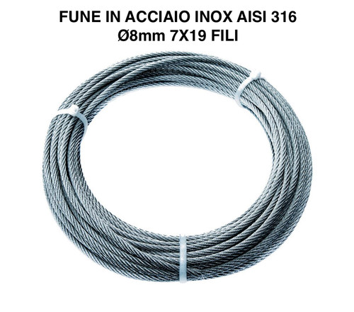 Fune acciaio inox aisi 316 - acciaio,