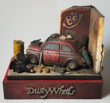 Fiat 500 "COVO" diorama di fantasia realizzato a mano