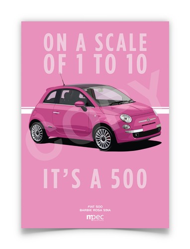 Poster illustrazione fiat 500 - poster,