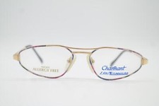 Vintage Occhiali CHARMANT 4031 Titanium Oro Multicolore Ovale Montatura Occhiali