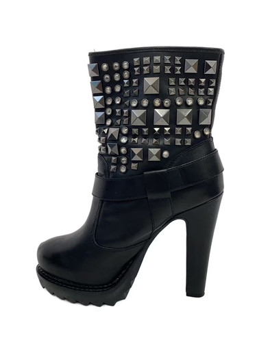 Ash studded short boots blk - ash,