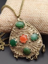 CIONDOLO BERBERO CON PENDENTI SONORI - VINTAGE 60'S  CON GEMME NATURALI