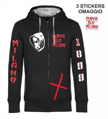 Felpa zip cappuccio - felpa, curva