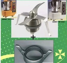 GRUPPO COLTELLI LAME BIMBY TM3300 ADATTABILE DI QUALITA' BIMBY + GHIERA IN ZINCO