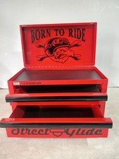 Harley Davidson Street Glide Mini Cassetta degli attrezzi in acciaio 2 cassetti