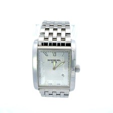 Orologio Raymond Weil Don Giovanni Tank Uomo 30mm Quadrante Argento Acciaio Data Batteria Nuova