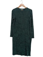 ZARA TRAFALUC Abito a maniche lunghe Donna Abito Taglia IT 42 verde stile casual