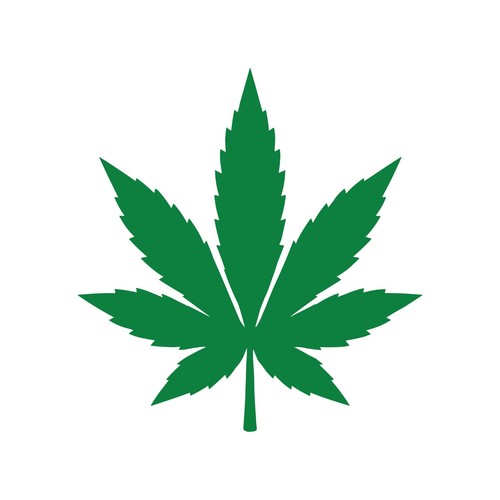 Adesivo marijuana foglia - adesivo,