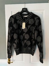 £465 GOLDEN GOOSE maglione maglione lana uomo maglia nero grigio stella MADE IN ITALY S