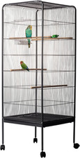 Voliera per Uccelli Canarini E Volatili, Gabbia Completa in Metallo Senza Tetto,