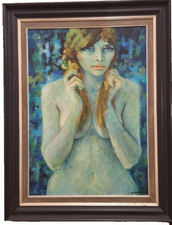 Romano Conversano -Ragazza -Tela  ad olio