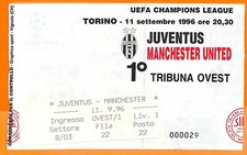 C0806- Vecchio BIGLIETTO PARTITA CALCIO - JUVENTUS VS MANCHESTER UNITED
