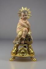 Bambinello Napoletano da culla Gesu' Bambino Ihs 25x25x50 cm Cristo design