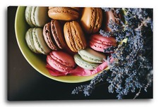 Tela/Cornice Pittura murale macaroni colorati (marrone, verde, rosa) in ciotola