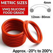 O anelli sezione trasversale 4 mm VMQ silicone alimentare 12 mm-80 mm OD alta temperatura