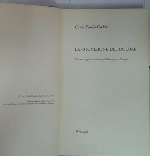 Gadda cognizione del dolore - gadda,