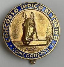 Distintivo Concorrenti Concorso Ippico Torino 1937 Cavalli Ippica Equitazione