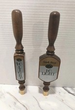 2 maniglie per rubinetto birra luce IC legno Pittsburgh PA Iron City pomello cartello bar 