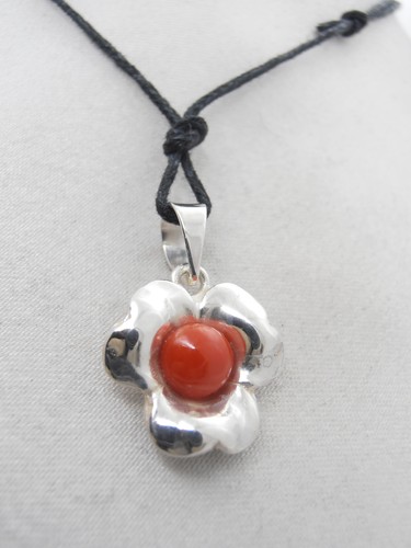 Ciondolo con fiore argento - con,