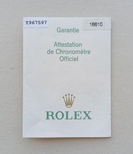 ROLEX Guarantee Warranty Booklet Paper Submariner 16610 16610LV  "Fat-Four" 