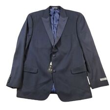 Giacca tuta smoking Alfani slim fit blu navy uomo 46L blu modello griglia diamantata 360€