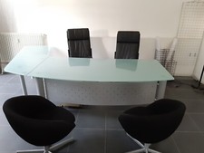 Scrivania angolare in vetro e