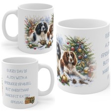 11oz Ceramic Springer Spaniel Christmas Mug, Springer Spaniel mug