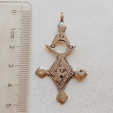 ANTICO AMULETO CROCE ARGENTO
