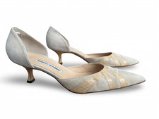 Pompa a spillo Manolo Blahnik beige a punta taglia 41