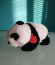 "TRUDI" peluche vintage Panda, colore bianco e nero, h. 11 cm., lunghezza 20 cm.