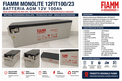Fiamm monolite 12fit100 - monolite, 12fit100/23