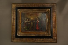 Antico dipinto olio rame - olio,