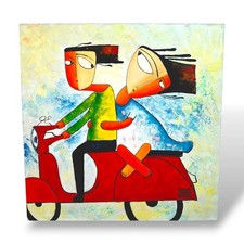 Quadro etnico acrilico su tela