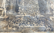 SICILIA-TRAPANI-STAMPA POPOLARE DEVOZIONALE-MADONNA CON ANGELI-VEDUTA CITTADINA