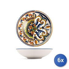 6x Piatto H&H Positano Cm19 Fondo In Stoneware